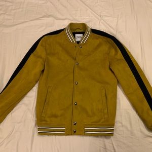 Zara yellow letterman’s jacket.